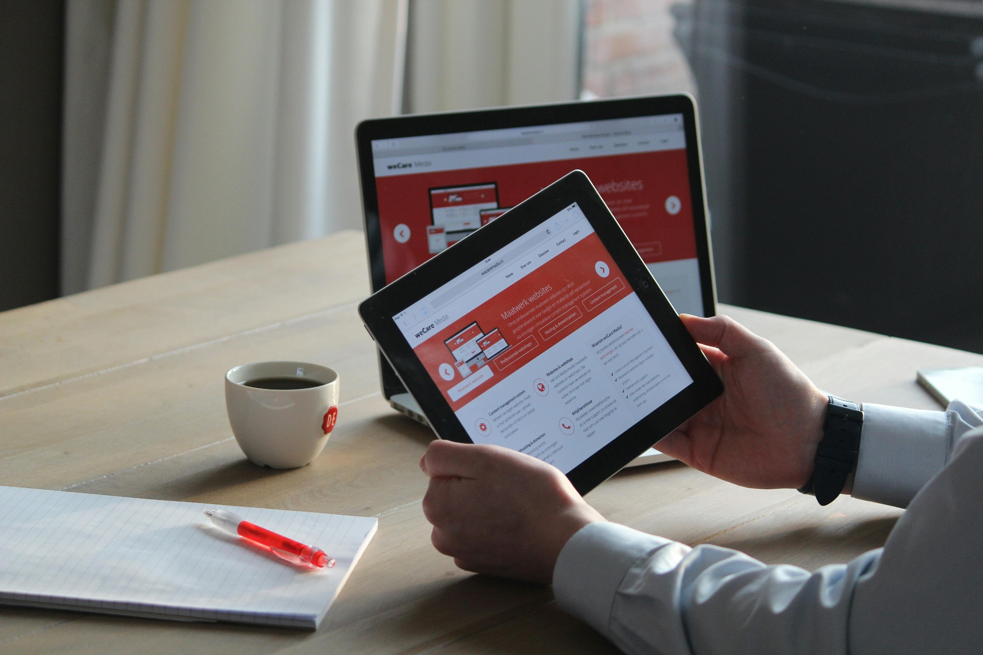 Entrepreneur browsing a beautifully designed website